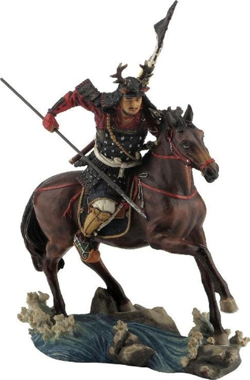 El Boyama Mızraklı Japon Savaşçı Samuray 27 cm