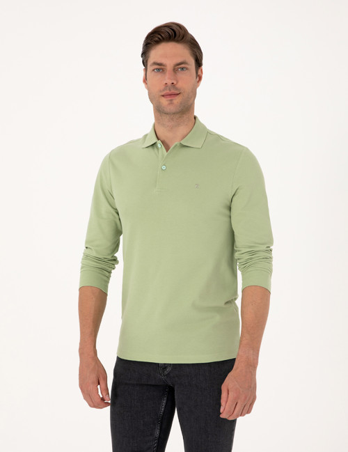 Çağla Slim Fit Kıvrılmaz Polo Yaka Basic Pike Sweatshirt 50314048-VR016