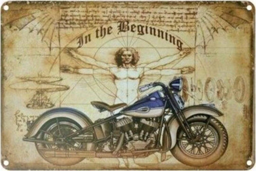 Motorcycle Anatomy Metal Plaka Levha 20X30 cm