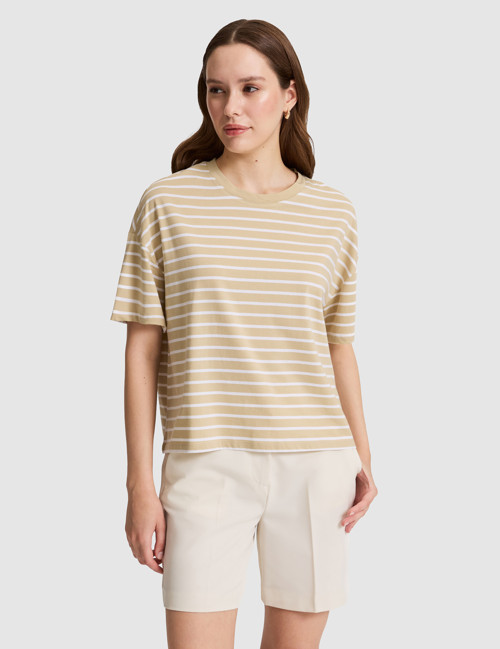 Bej Oversize Tişört 50325463-VR011