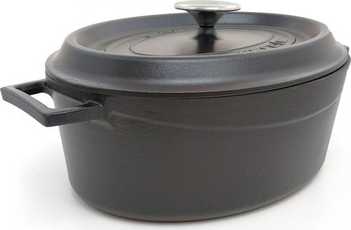 Döküm Oval Tencere Trendy Kapak 29 Cm Mat Siyah