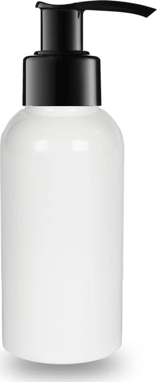 100 Adet - 150Ml Plastik Beyaz Oval Boyunlu Şişe, Boş Siyah Sıvı Sabun Pompalı Pet Şişe