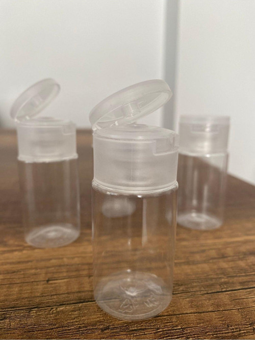 250 Adet 30 Ml Şeffaf Plastik Şişe + Flip Top Kapak Dezenfektan Şişesi, Açmalı Kapak