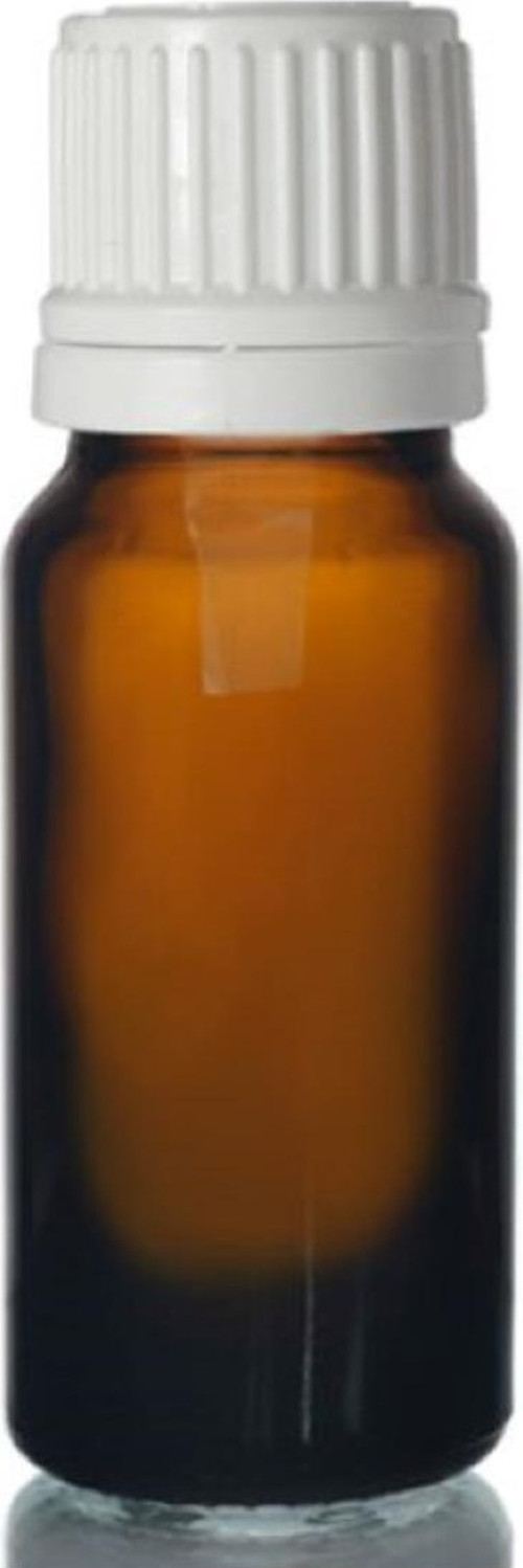 Amber Dropper Beyaz İçten Damlalıklı Kapaklı Cam Şişe 10 Ml 10 Adet