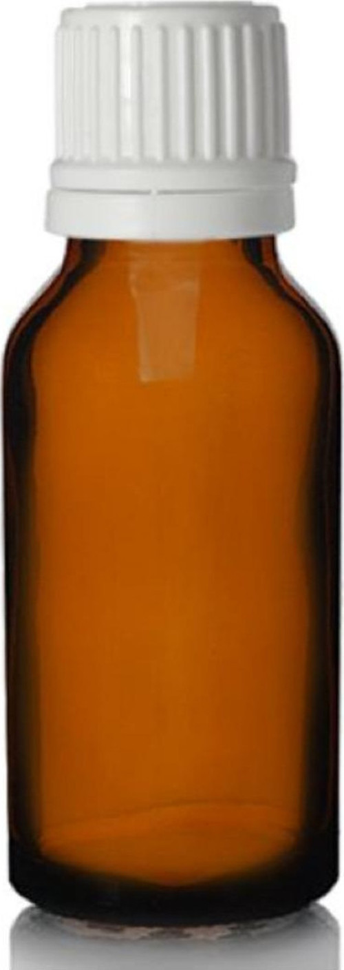 Amber Dropper Beyaz İçten Damlalıklı Kapaklı Cam Şişe 20 Ml 5 Adet