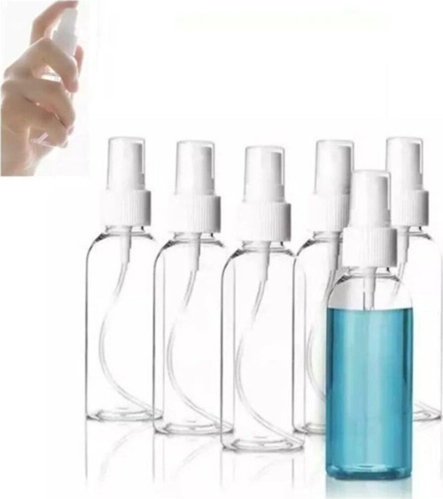10 Adet 50 Ml Beyaz Sprey Kapaklı Kozmetik Cep Çanta Dezenfektan Parfüm Şişesi