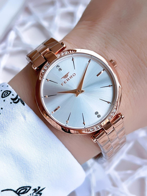 Rose Gold Renk 3 Atm Suya Dayanıklı Çelik Kordon Özel Tasarım Kadın Kol Saati BF21128AWT-C