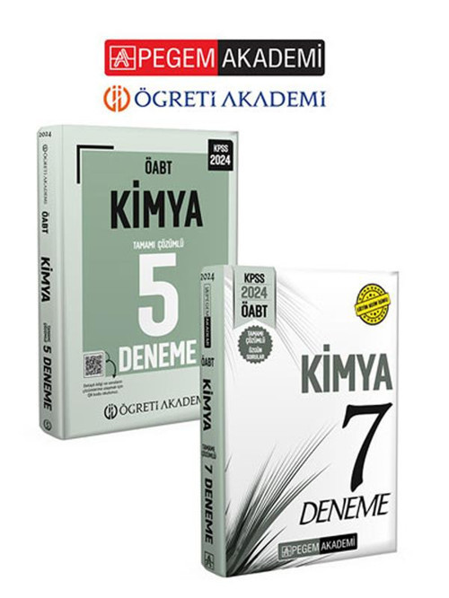 Pegem + Öğreti 2024 ÖABT Kimya Deneme 12 Deneme 2 li Set Pegem+Öğreti