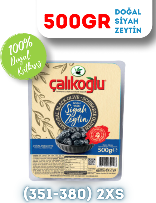 Doğal Gemlik Siyah Zeytin 500 gr (351-380) 2XS