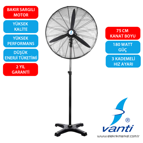 Sanayi Tipi Ayaklı Vantilatör 75cm- KCF292-AY