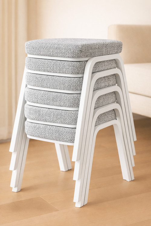 Metal Tabure Beyaz - 6 Adet