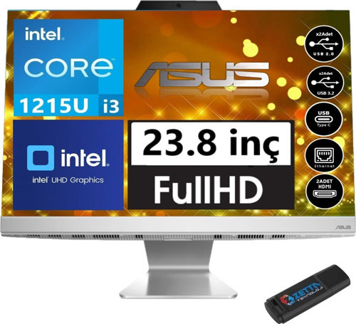 A3402WBAK-WPC007M i3-1215U 8GB 512GB SSD 21.5 Freedos Beyaz