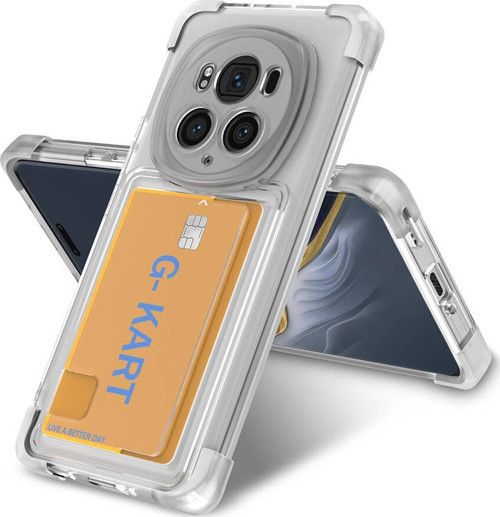 Honor Magic 6 Pro Uyumlu Kılıf Airbag Tasarımlı Şeffaf Kartlıklı G-Kart Kapak