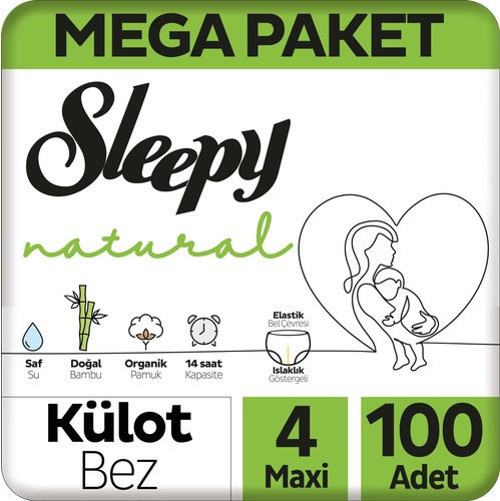Natural Külot Bez 4 Numara Maxi Mega Fırsat Paketi 100 Adet
