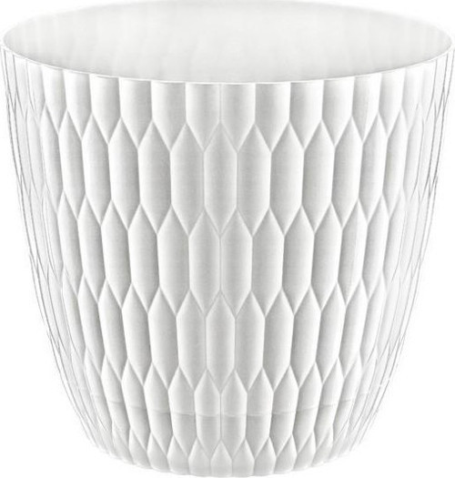 SY-5445 6,5 Lt Beyaz Brezza Desenli Saksı No 5
