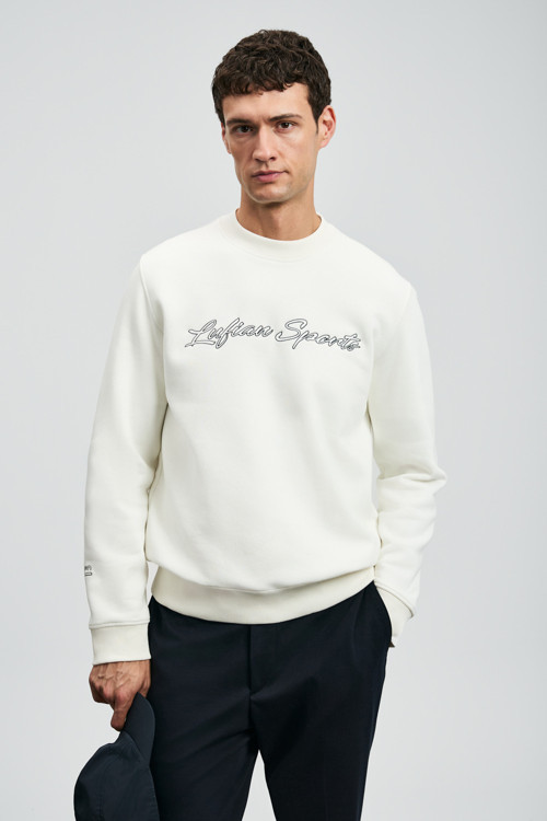 Loved Erkek Sweatshirt Kırık Beyaz