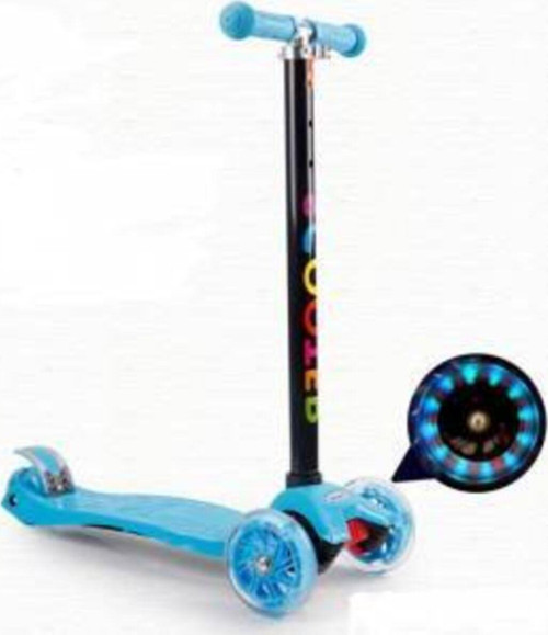 Asya 4 Tekerlekli Led Işıklı Yükseklik Ayarlı Çocuk Scooter (3-4-5-6 Yaş) Çift Sıra Arka Tekerlekler