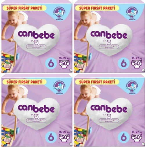 Bebek Bezi Süper Fırsat Paketi 16+kg No:6 50 Adet X 4 Lü Set