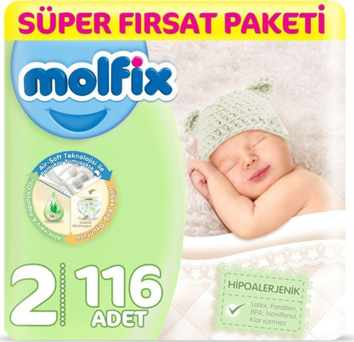 Bebek Bezi 2 Beden Yenidoğan Fırsat Paketi 3-6 Kg 116 Adet