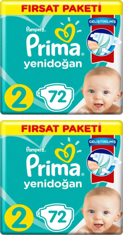 Aktif Bebek Mini 2 Beden Fırsat Paketi 72x2 144 Adet Bebek Bezi
