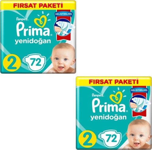 Bebek Bezi 2 Beden 144 Adet (2x72 Li) Fırsat Paket Aktif Bebek 4-8 Kg