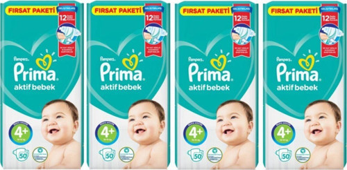 Bebek Bezi 4+ Beden Fırsat Paketi 50 Adet 71072 4 Lü Paket 200 Adet