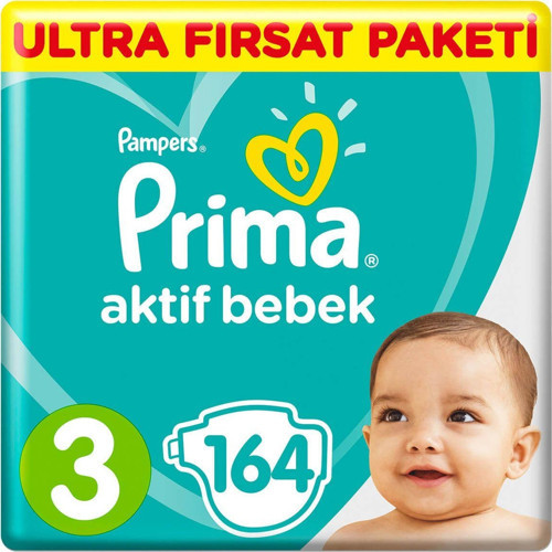 Bebek Bezi Aktif Bebek 3 Beden 164 Adet Midi Ultra Fırsat Paketi