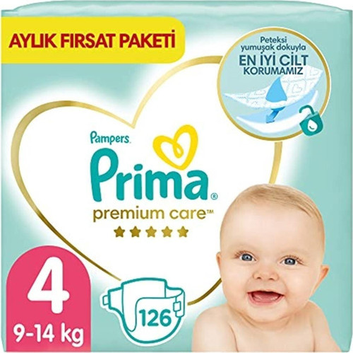 Bebek Bezi Premium Care 4 Beden 126 Adet Maxi Aylık Fırsat Paketi