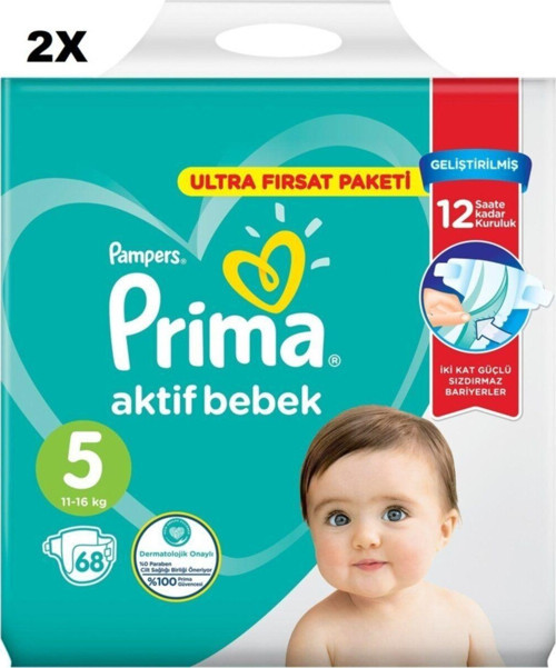 Bebek Bezi Aktif Bebek 5 Beden 136 Adet