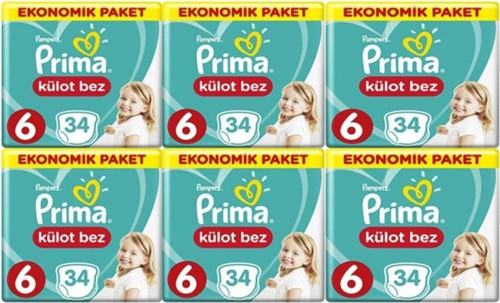 Külot Bebek Bezi 6 Beden 204 Adet Ekstra Large Ekonomik Paket