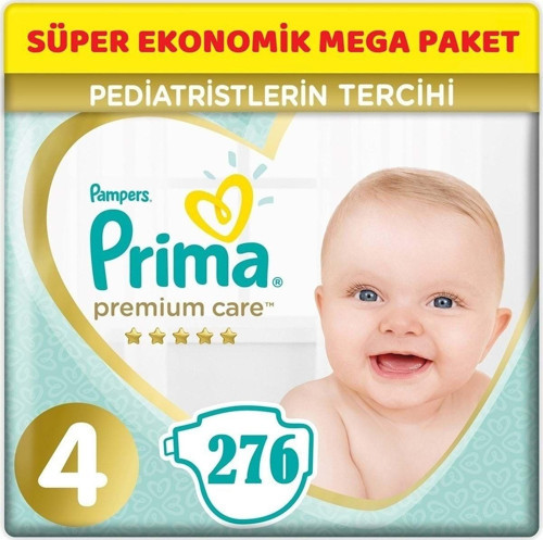 Premium Care Bebek Bezi Beden:4 (9-14kg) Maxi 276 Adet Süper Ekonomik Mega Pk