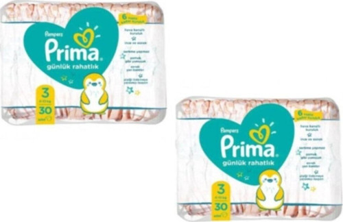 Pampers Günlük Rahatlık 3 Beden Bebek Bezi 30x2 Paket ( 60 Adet )