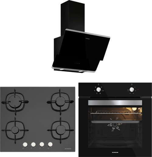 Siyah Cam Ankastre Set (3490 Oslo Davlumbaz - Cs5436B01 Ocak - Bo65E1B01 Fırın)