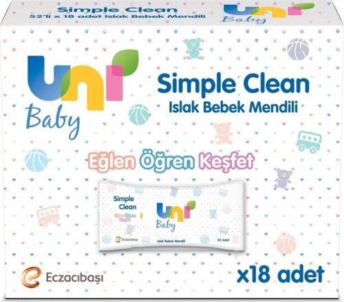 Simple Clean Islak Havlu Mendil Ekonomik Fırsat Paketi 18x52 (936 Yaprak)
