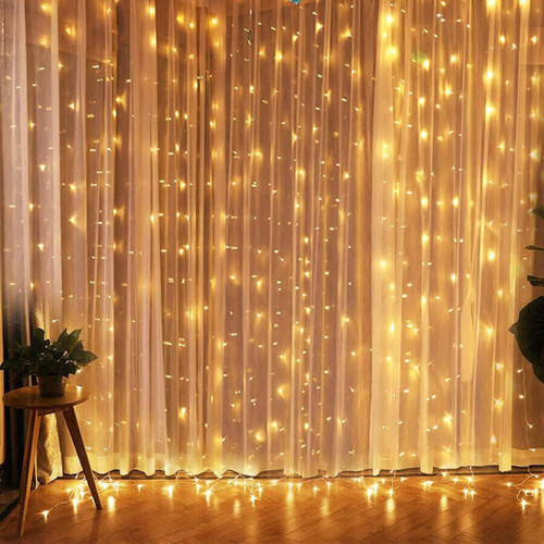 Led 3*2 200 Led 8 Fonksiyonlu 10 Saçaklı Fişli Eklemeli Uzatma Kablolu Gün Işığı