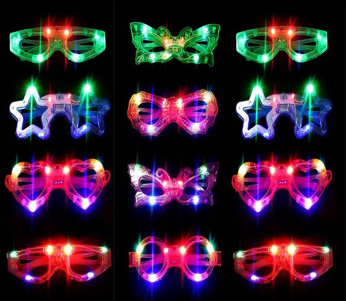 Led Işıklı Karışık 6 Model Yanar Söner Parti Gözlüğü 12 Adet