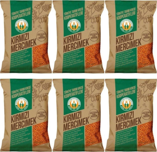 Kırmızı Mercimek 2500 Gr X 6 Paket = 15 Kg