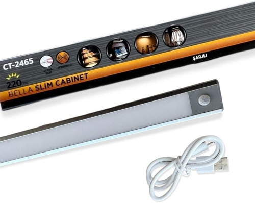 Cata 10 Watt Ledli Bella Cabinet Usb Şarjlı Sensörlü Armatür Ct-2464 Günışığı