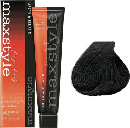 Argan Keratin Saç Boyası 1.0 Siyah x 3 Adet + Sıvı oksidan 3 Adet