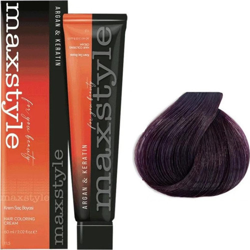 Argan Keratin Saç Boyası 6.22 Patlıcan Moru x 5 Adet + Sıvı oksidan 5 Adet