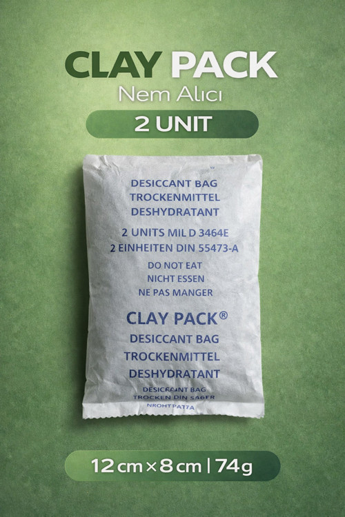 CLAY PACK AKTİF KİL NEM ALICI 2 UNİT ( 12 CM X 8 CM - 74 g ) 35 ADET