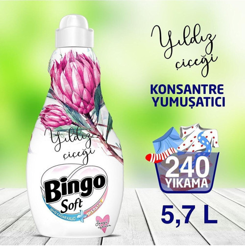 Soft Konsantre Çamaşır Yumuşatıcısı Yıldız Çiçeği 1440 Ml - Ekonomi Paketi 4'lü