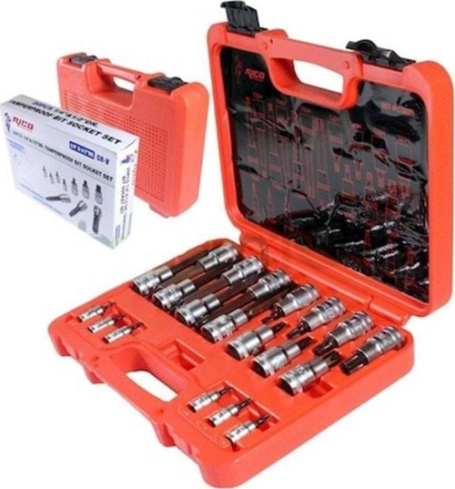 007-Rc3029 20 Parça Delikli Torx Lokma Seti Takımı 1/4-1/2