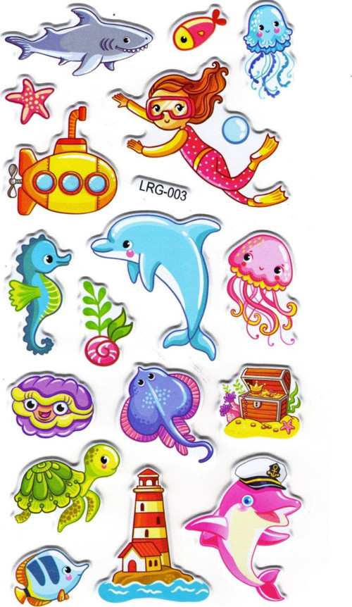 Sticker Kabartmalı Stiker Defter Planlayıcı Etiket (Lrg003)-17x9 cm- Deniz Dalgıç