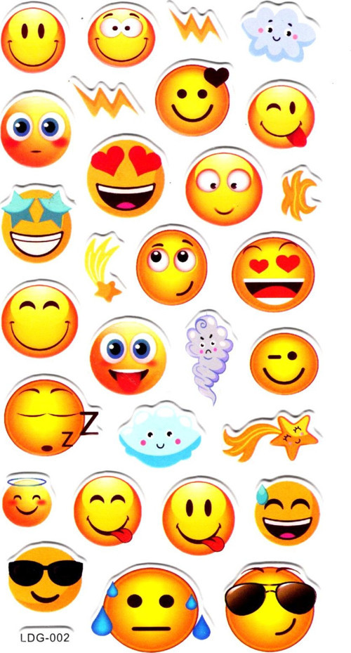 Sticker Kabartmalı Stiker Defter, Planlayıcı Etiket (Ldg002)-17x9 cm - Sevimli Emoji