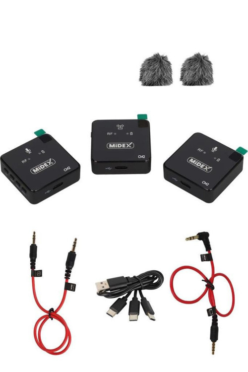 CM2 Kablosuz Wireless İkili Kamera Mikrofon (Telefon Bilgisayar Mixer Ses Kartı Kamera)
