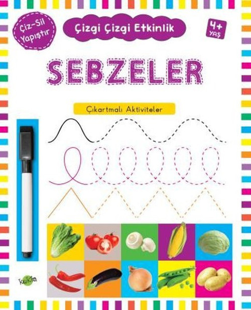 Sebzeler Çıkartmalı Aktiviteler 4 Yaş Çizgi Çizgi Etkinlik