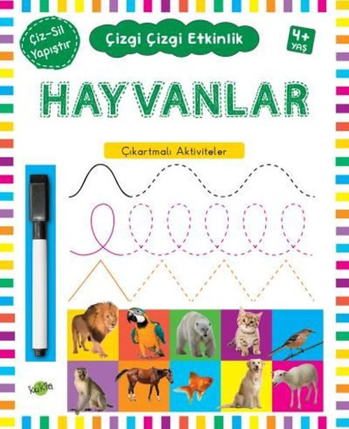 Hayvanlar Çıkartmalı Aktiviteler 4 Yaş Çizgi Çizgi Etkinlik