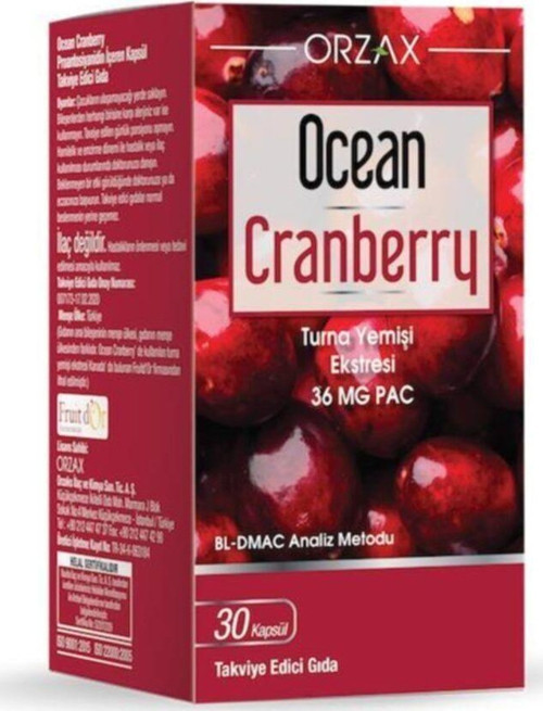 Cranberry Turna Yemişi Ekstresi 30 Tablet Takviye Edici Gıda