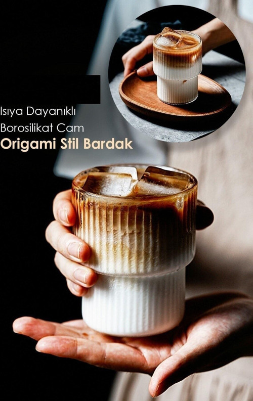 6'lı Isıya Dayanıklı Origame 350 Ml Bardak 6 Adet Still Bardak Tp 809